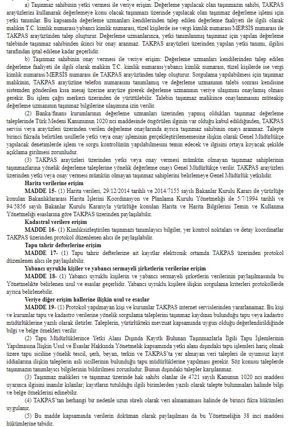 Tapu ve Kadastro Verilerinin İşlenmesi ve Elektronik Ortamda Yapılacak İşlemler Hakkında Yönetmelik Yayımlandı!