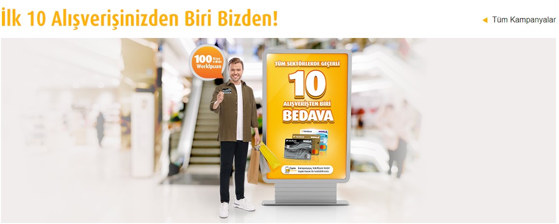 Vakıfbank Worldcard Kredi Kartı Olanlara Alışveriş Bedava!