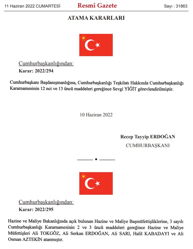 11 Haziran Tarihli Atama Kararnamesi Cumhurbaşkanı Erdoğan Tarafından İmzalandı!