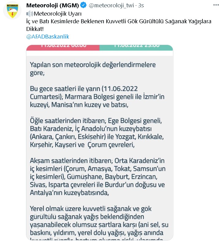 Hafta Sonu Bol Yağmurlu! 24 İlde Kuvvetli Sağanak Yağış, Hortum, Dolu, Yıldırım Uyarısı