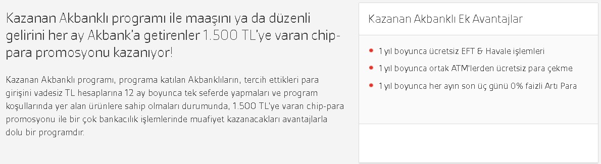 Maaşlı Çalışmak Yeterli! Akbank Kredi Kartı Olanlara 1.500 TL Karşılıksız Chip Para Veriyor