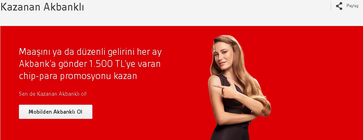 Maaşlı Çalışmak Yeterli! Akbank Kredi Kartı Olanlara 1.500 TL Karşılıksız Chip Para Veriyor