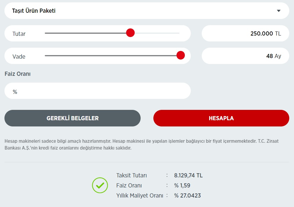 Sıfır Ve İkinci El Otomobiller İçin Düşük Faizli 250 Bin TL Taşıt Kredisi Ziraat Bankası'nda!