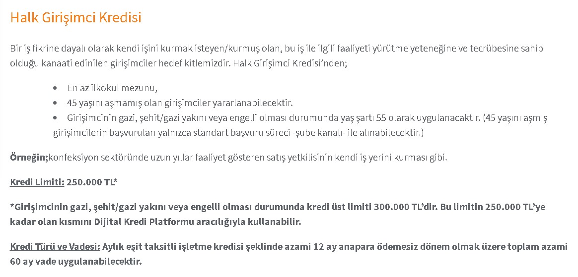 Kendi İşinin Patronu Olmak İsteyenlere Halkbank 60 Ay Vadeli, 12 Ay Ödemesiz Dönemli 250.000 TL Kredi!