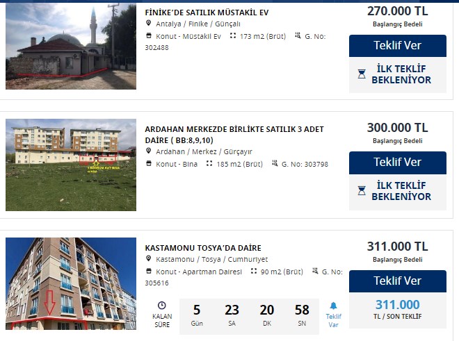 207.000 TL'ye üst katta 120 m2 apartman dairesi! İş Bankası satıyor