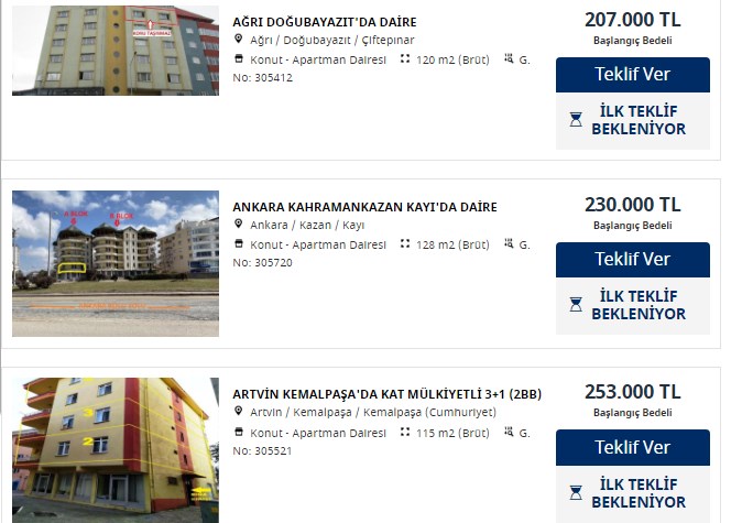 207.000 TL'ye üst katta 120 m2 apartman dairesi! İş Bankası satıyor