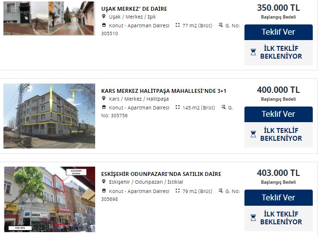 207.000 TL'ye üst katta 120 m2 apartman dairesi! İş Bankası satıyor