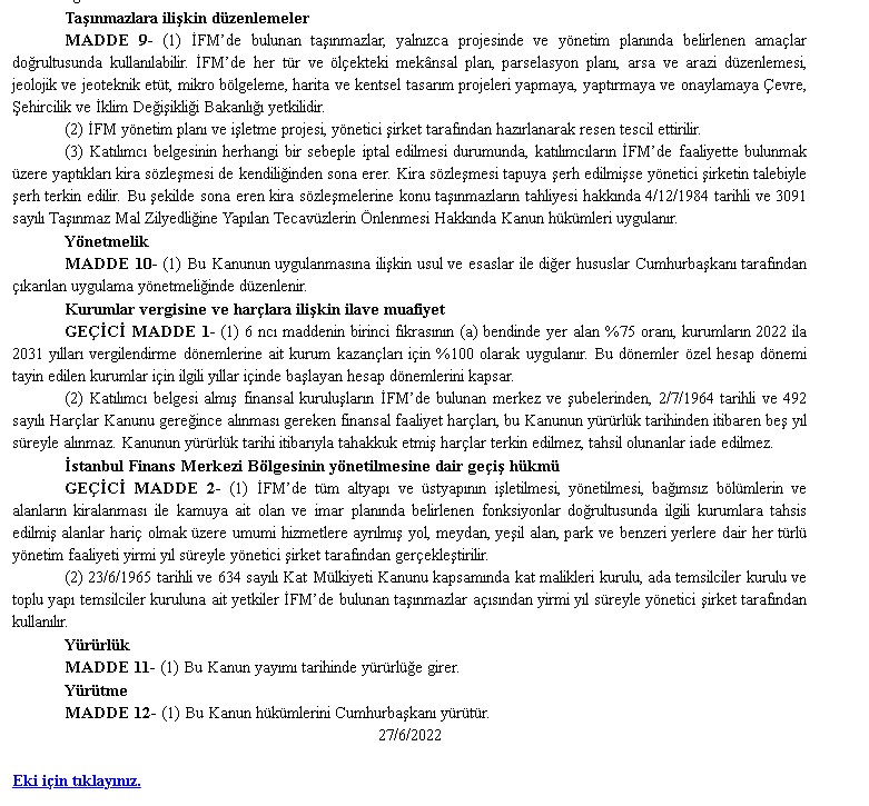 7412 İstanbul Finans Merkezi Kanunu Resmi Gazete İle Yayımlandı!