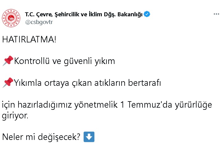 Bina Yıkımında Yeni Dönem 1 Temmuz'da Başlayacak! Yıkım Yönetmeliği Neleri Değiştirecek?