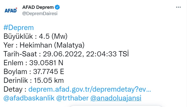 Son Dakika, AFAD Duyurdu! Malatya Korkutan Depremle Sallandı!