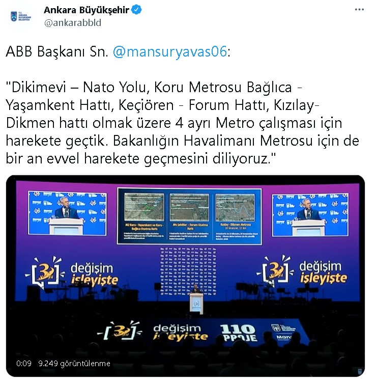 Başkan Mansur Yavaş'tan Metro Açıklaması: Ankara'da 4 Yeni Metro Hattı Projesinde Çalışma Başladı!