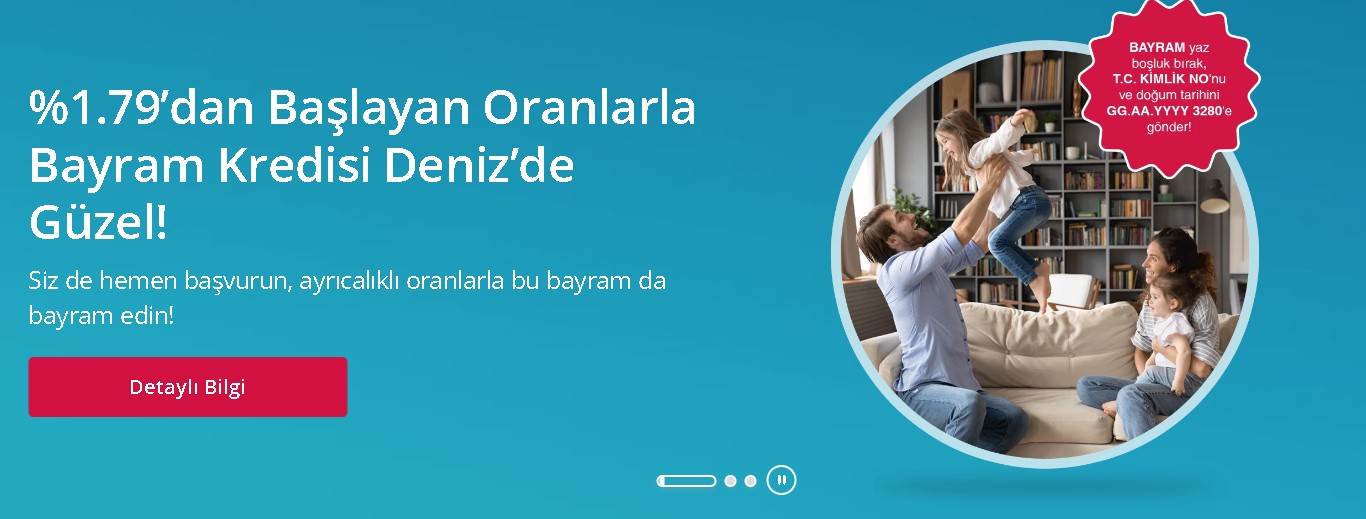 İster Bayram Öncesi, İsterse Sonrası! En Uygununu Arayanlara Denizbank 100.000 TL Bayram Kredisi Veriyor