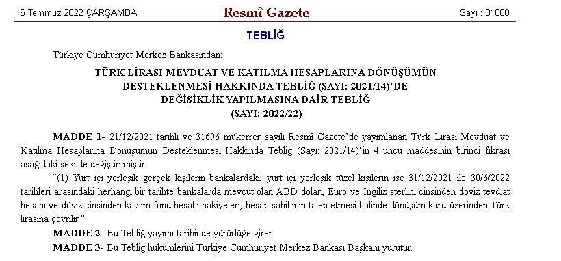 Son Dakika: Merkez Bankası'ndan Kritik Türk Lirası Destek Kararı Resmi Gazete'de!