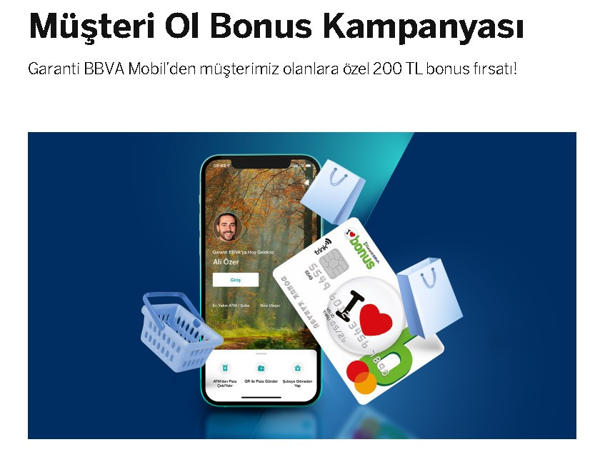Garanti Bankası Kredi Kartı Alana 200 TL Bedava Bonus Para!