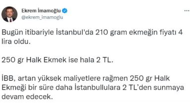 İBB Halk Ekmeğe zam geldi mi, Halk Ekmek ne kadar? İmamoğlu açıkladı