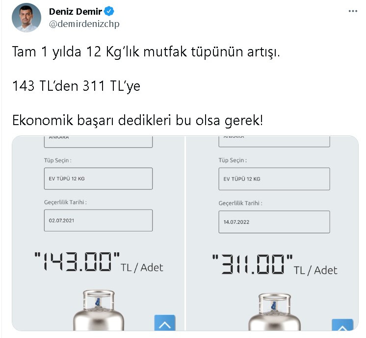 Mutfakta Büyük Tüp Patlaması! 1 Yılda Tüp Fiyatlarına Yüzde 118 Zam Geldi, 12 KG Tüpün Fiyatı 311 Liraya Fırladı