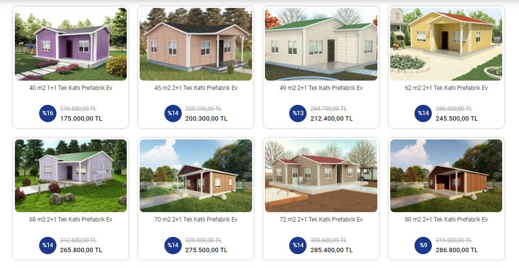 Prefabrik ev fiyatları Ağustos 2022! 45, 60, 70, 80 metrekare tek katlı 2+1 prefabrik evler kaç TL?