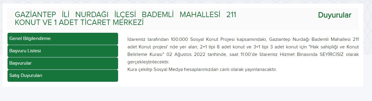 TOKİ Gaziantep Nurdağı Bademli Mahallesi kura çekimi sonuçları! 2+1 ve 3+1 çekiliş sonucu isim listesi 2022