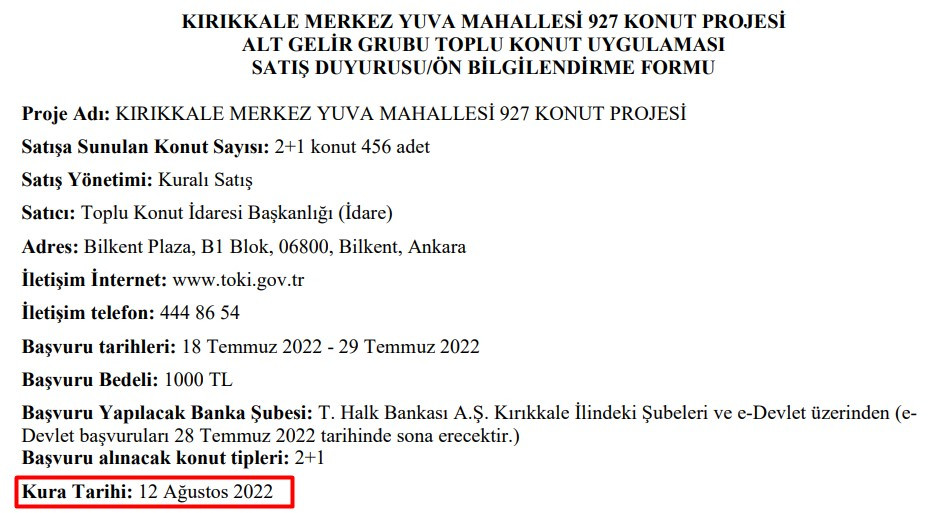 TOKİ Kırıkkale Merkez Yuva Mahallesi kura çekilişi ne zaman, saat kaçta, canlı yayın nasıl izlenir?