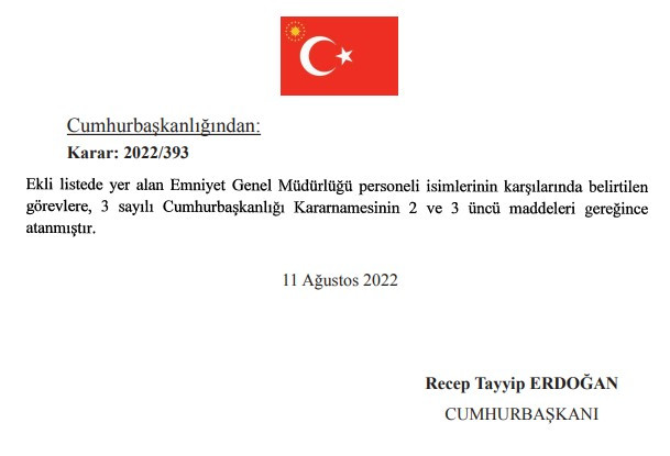 Emniyet Müdürleri atama kararnamesi son dakika 2022! Hangi illerin emniyet müdürü değişti, merkeze çekilen ve görev yeri değişen emniyet müdürleri kimler?