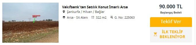 Gayrimenkul yatırımında Ağustos fırsatları Vakıfbank'tan! 275 Bin TL'ye ev, 90 Bin TL'ye konut imarlı arsa!