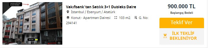 Vakıfbank'tan İstanbul'da satılık dubleks konutlar! Emlak piyasasının altında fiyatlar açıklandı!