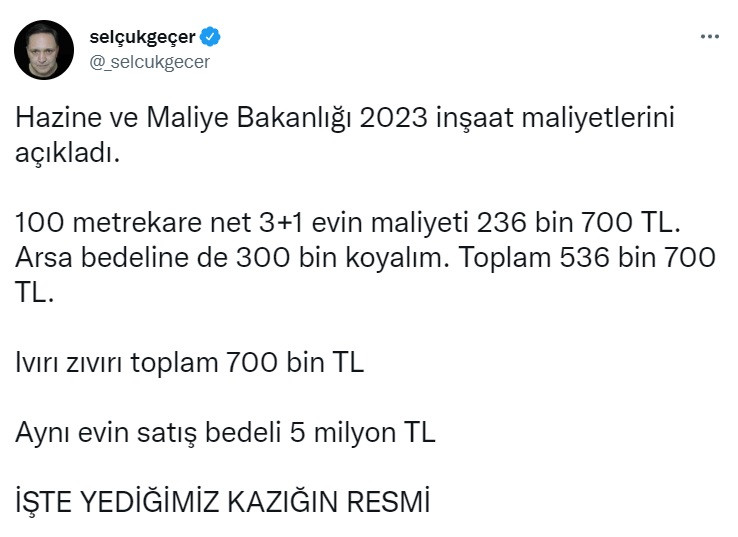 100 metrekare evin maliyeti ne kadar? Ünlü ekonomist Selçuk Geçer açıkladı!