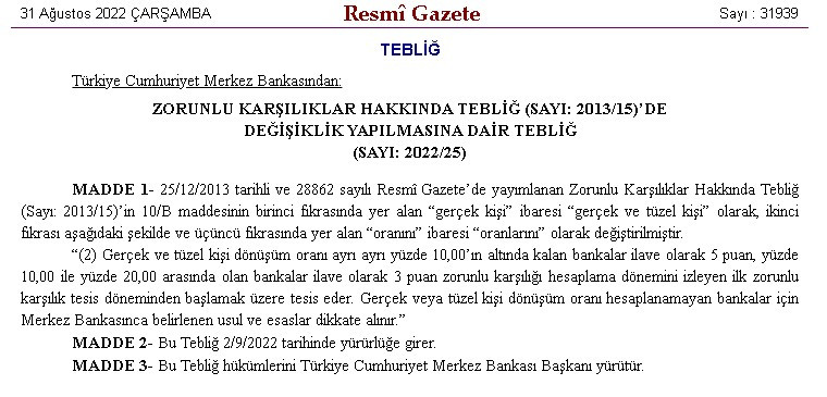 Merkez Bankası'ndan flaş dolar müdahalesi! Son dakika dolara müdahale kararı Resmi Gazete'de yayımlandı...