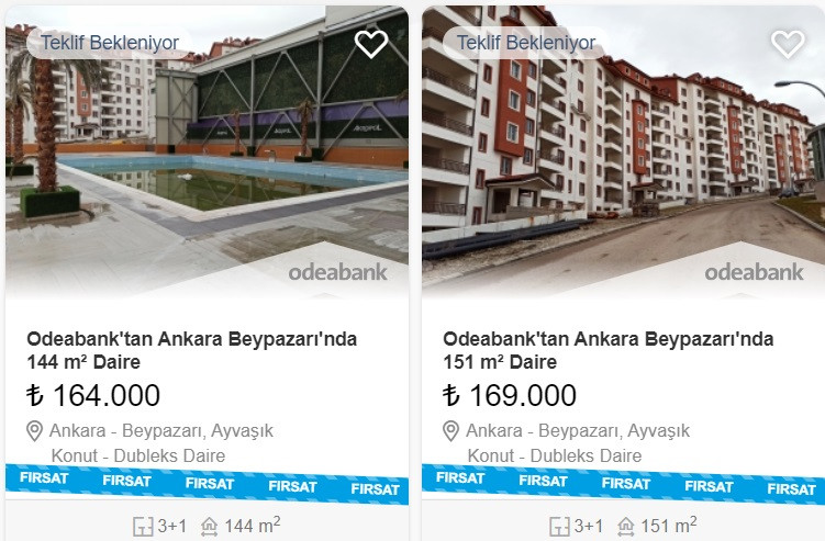 Odeabank Ankara'da 164 Bin TL'ye dubleks konut satıyor!