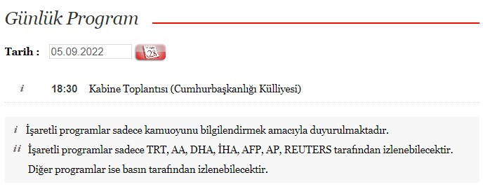 CİMER açıkladı: Kabine toplantısı ne zaman, 5 Eylül 2022 Pazartesi bugün saat kaçta başlayacak?