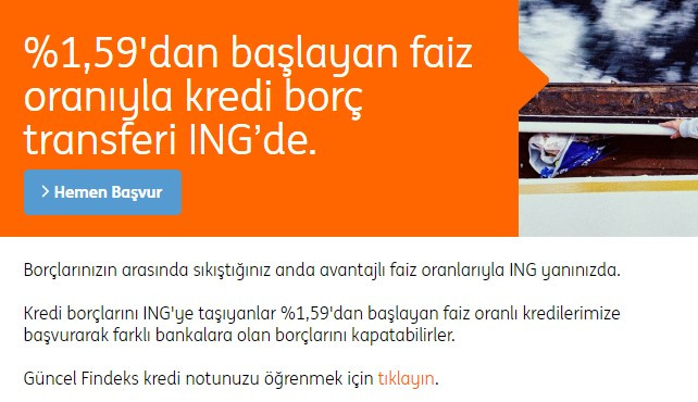 Bankalara ihtiyaç kredisi, kredi kartı borcu olup ödeyemeyenlere ING Bank aylık 465 TL taksitle borç kapatma kredisi veriyor!