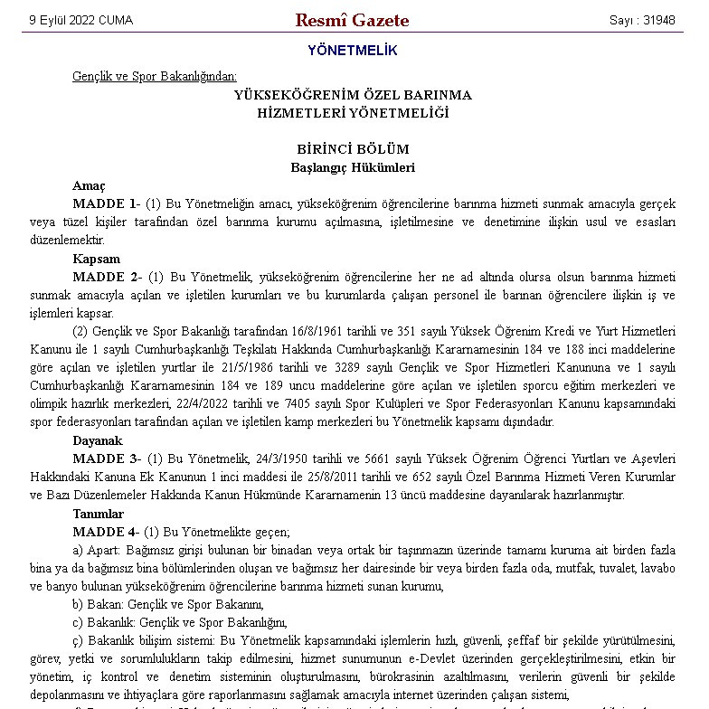 2022 - 2023 özel yurt fiyatları için zam sınırı açıklandı!