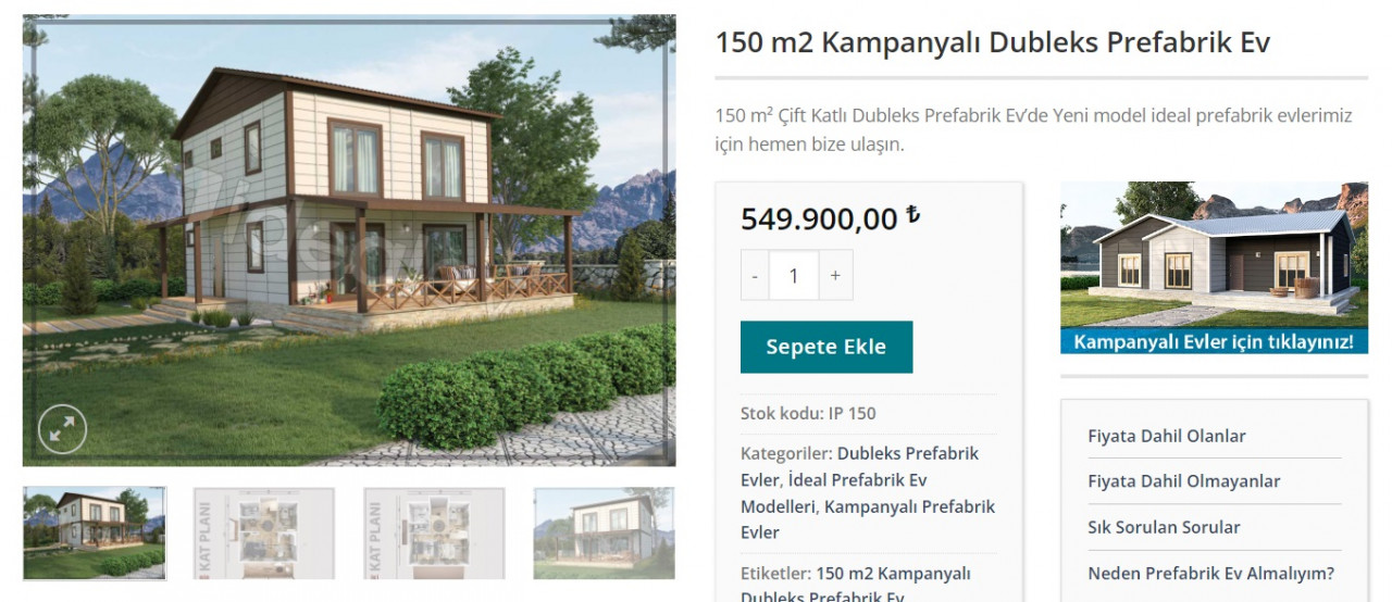 150 metrekare dubleks prefabrik ev kampanyası! Kaç TL bütçe gerekiyor?