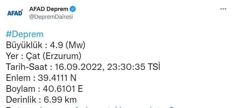 AFAD ve Kandilli son dakika deprem duyurusu! Erzurum, Mardin ve Bingöl'de hissedilen deprem!