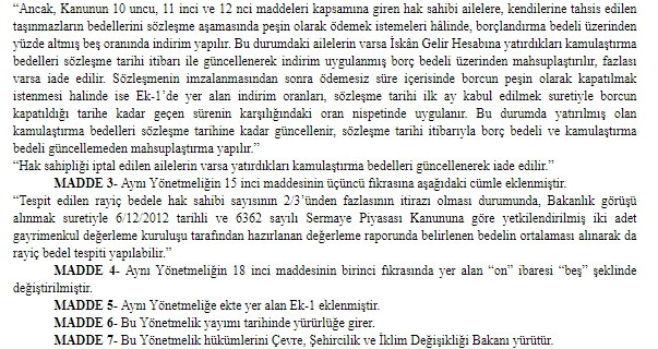 İskân Kanunu Uygulama Yönetmeliği değişti, kamulaştırma bedeline TÜFE ayarı geldi