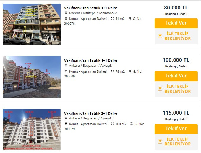 Ucuz konut için TOKİ beklemeye gerek yok! Vakıfbank 8 Bin TL peşin ve 1.182 TL taksitle ev satıyor!