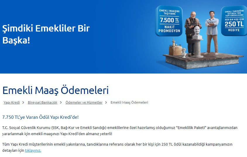 Emekli maaş promosyonu için son dakika gelişmesi! Yapı Kredi Bankası promosyon kampanyasını güncelledi