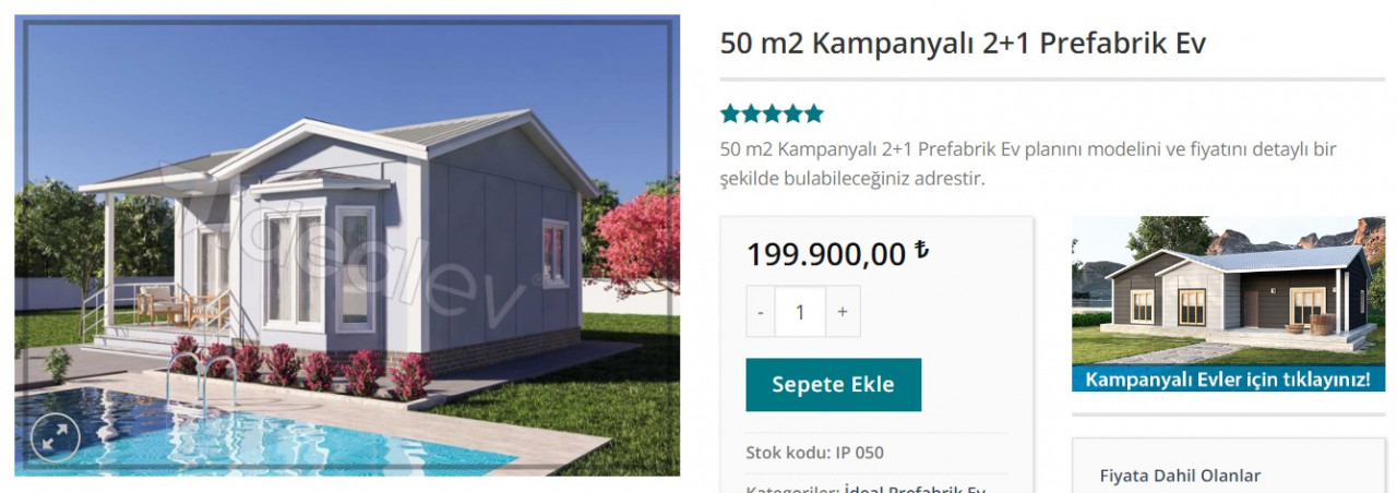 Devlet destekli müstakil ev kampanyası! 2+1 prefabrik ev 49.900 TL'ye yaptırılıyor!