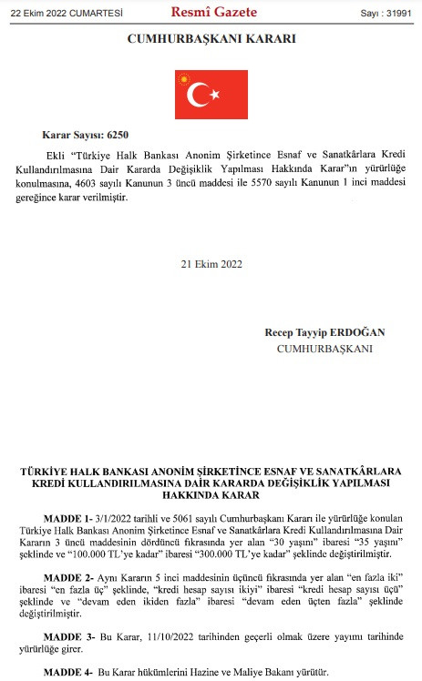 Cumhurbaşkanı Erdoğan'dan faizsiz kredi kararı! Halkbank 300 Bin TL faizsiz kredi verecek!