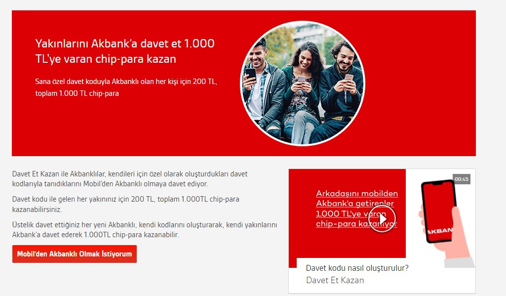 5 gün içinde bitecek! Kimlik numarası 2 8 0 4 6 ile bitenler Akbank bu kodu SMS ile gönderenlere 1000 TL chip para ödülü veriyor