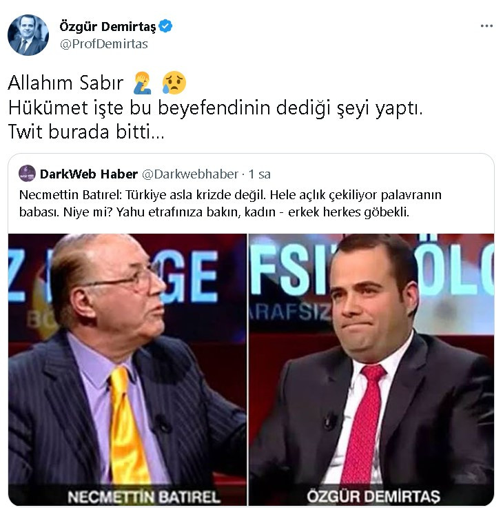 Necmettin Batırel'in son ekonomi yorumu Özgür Demirtaş'ı bile isyan ettirdi!