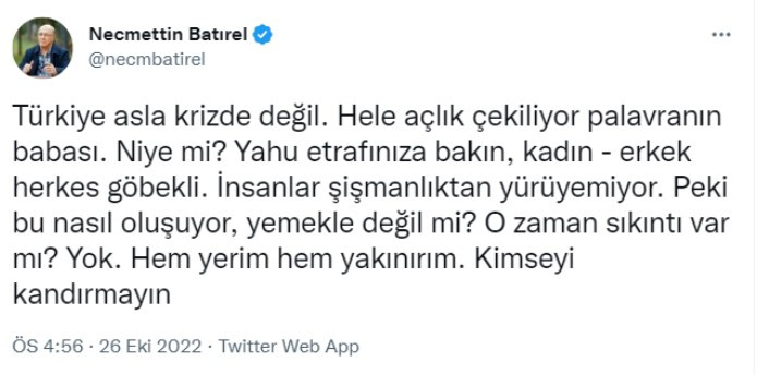 Necmettin Batırel'in son ekonomi yorumu Özgür Demirtaş'ı bile isyan ettirdi!