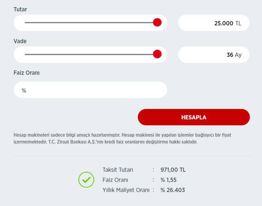 Kredisi onaylanmayanlara Ziraat Bankası'ndan ucuz para! 1,55 faizli 25 Bin TL ihtiyaç kredisi!