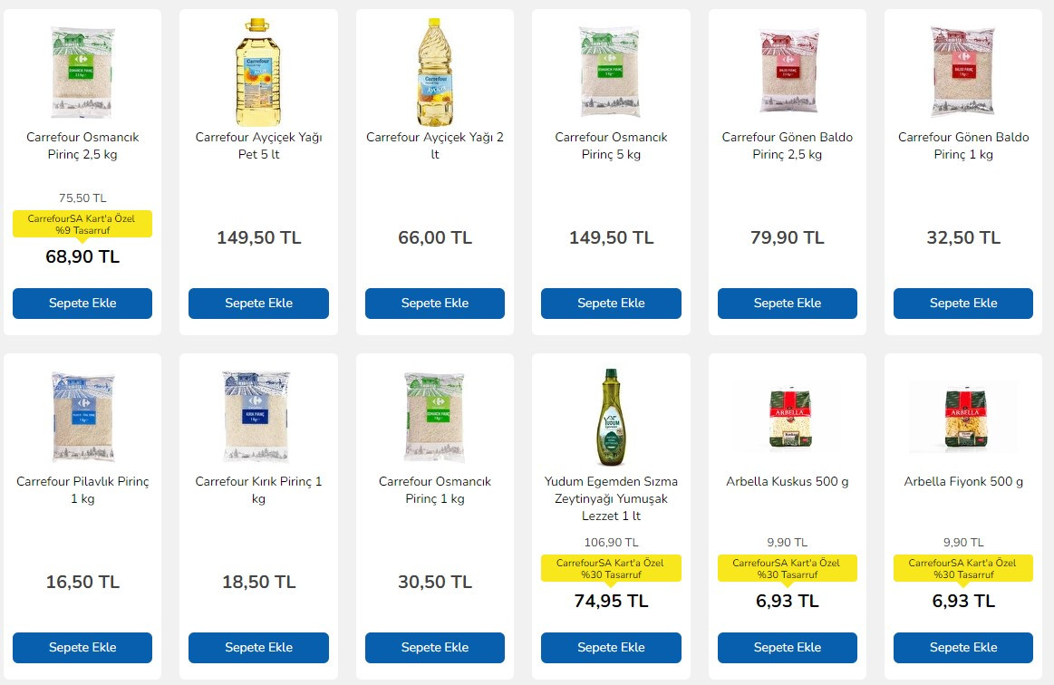 Carrefour Efsane Kasım kampanyası başladı fiyatlar yüzde 30 ucuzladı Ayçiçek yağı un yumurta peynir şeker pirinçte indirim furyası stoklar bitmeden yetişin
