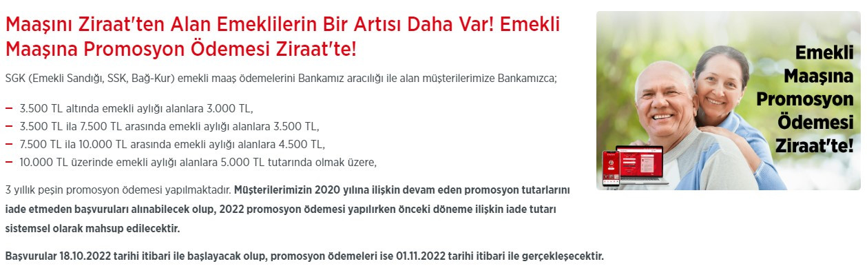 Emeklilere bekledikleri güzel haber geldi Ziraat Bankası Kasım ayı promosyon güncellemesi geldi emekli maaş promosyonu 6 kat arttı!