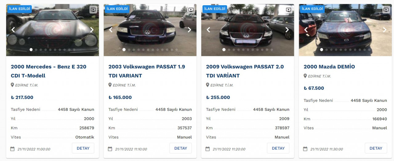 Devletten satılık kelepir ikinci el araçlar! Renault Megane 149 Bin TL, Volkswagen Passat 165 Bin TL