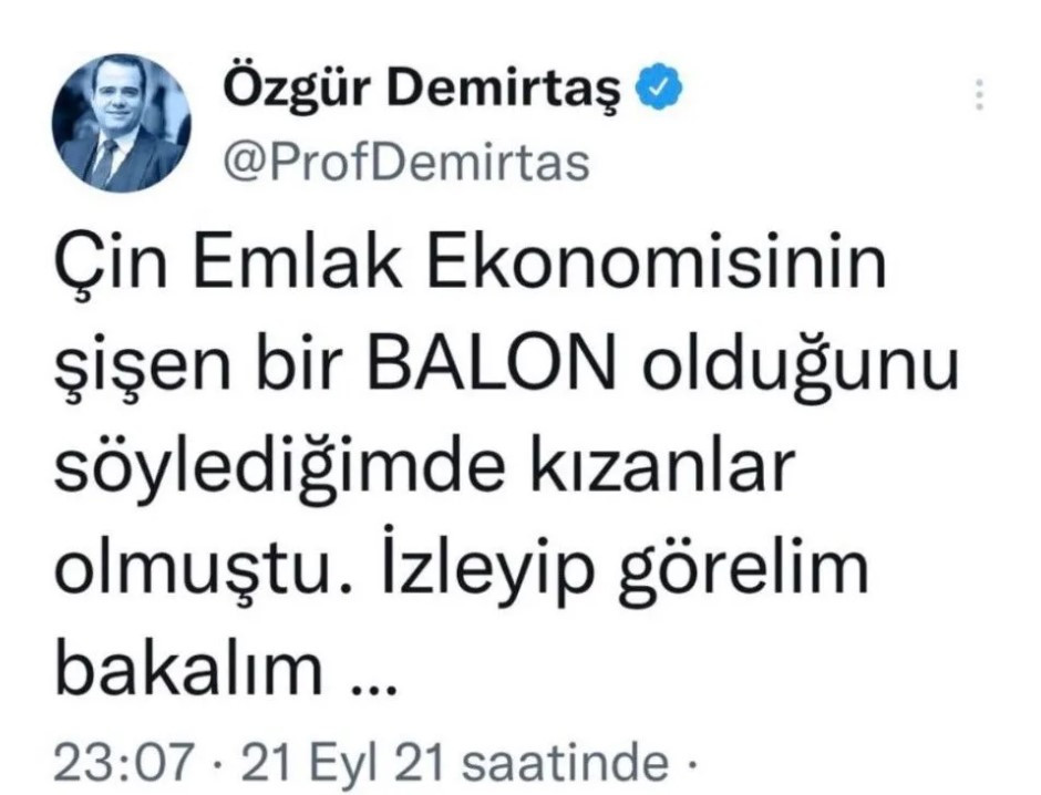 Özgür Demirtaş krize karşı uyarmıştı Çin Merkez Bankası konut piyasasını kurtarmak için 16 maddelik kurtarma planı hazırladı!