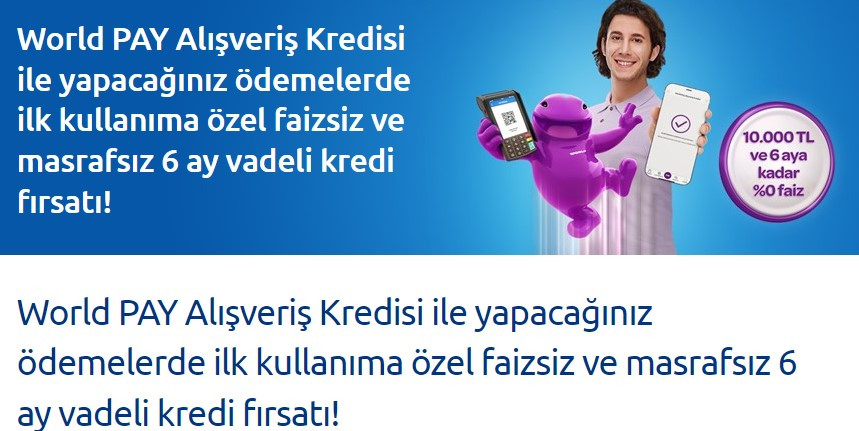 Alışveriş yapmak için nakit paraya ihtiyacı olanlara Yapı Kredi Bankasından faizsiz masrafsız 10000 TL ihtiyaç kredisi!