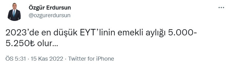 EYT'lilerin emekli olduklarında en düşük ne kadar emekli maaşı alacaklarını açıkladı!