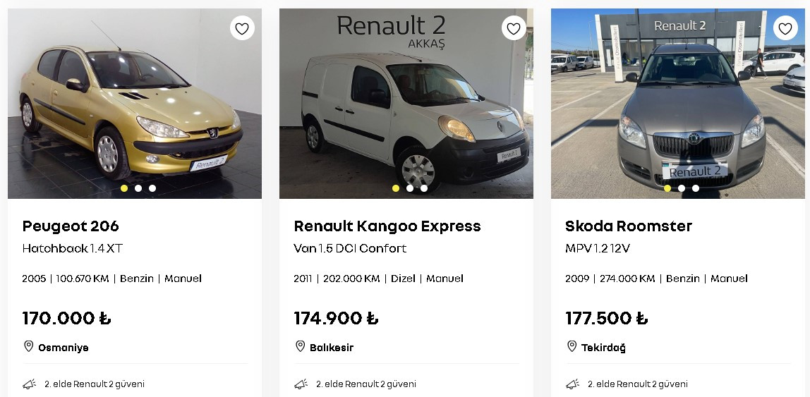 Renault 2.el fiyatları 75 bin liraya çekti liste görenleri mest etti sıfır araç alamayana taksitle garantili ucuz ikinci el